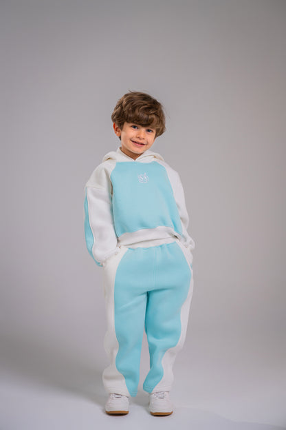 Loofy Oversize Crop Set - Aqua