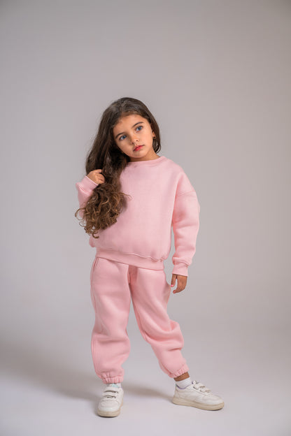 Loofy Crew-Neck Set - Rose