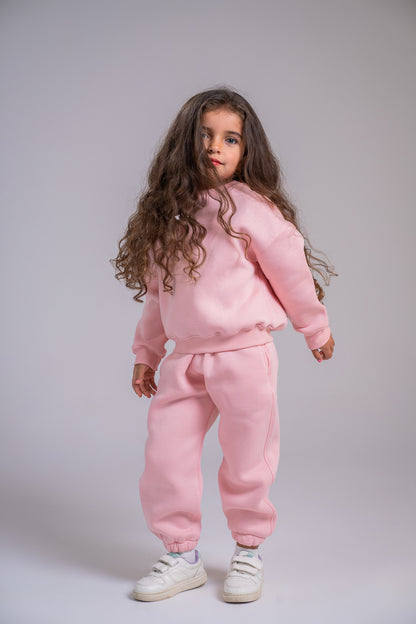 Loofy Crew-Neck Set - Rose