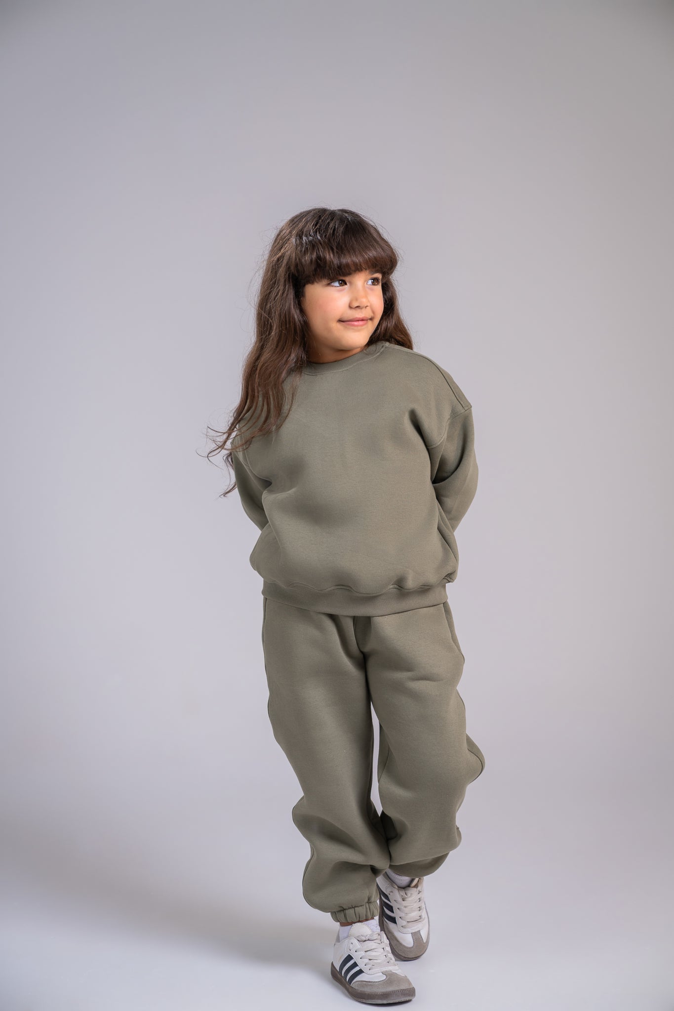 Loofy Crew-Neck Set - Olive